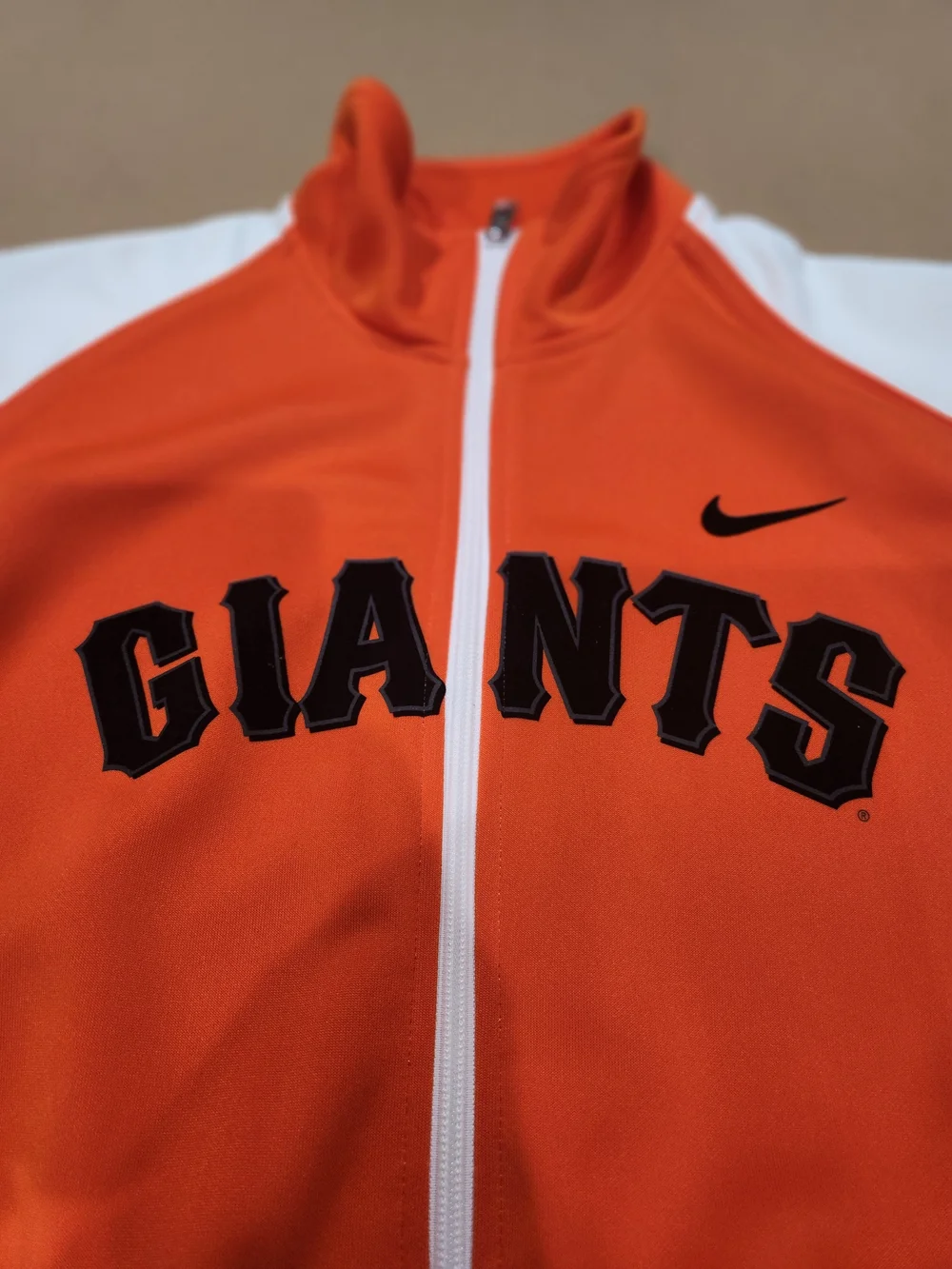 Nike Orange and White 'Giants' Full-Zip Jacket